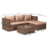 Baxton Studio Addison Brown-Finished 3-PC Rattan Patio Set with Adjustable Recliner 165-10771